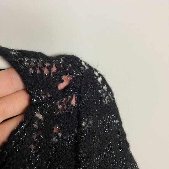 L'Agence Black Chevron Metallic Velvet Sheath Dress Wool Blend Womens 8 - Picture 5 of 12